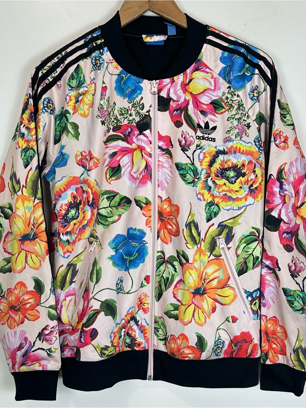 Adidas x FARM Rio Floralita Super Star Track Jacket Tropical Floral Bomber Sz L - Picture 2 of 15